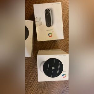 Google nest cam, Google nest hello doorbell and google nest mini